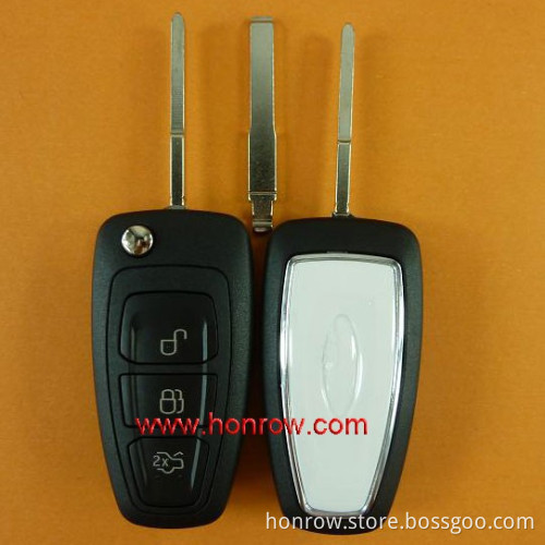 3 button flip remote key blank ( White Color) FORD FOCUS